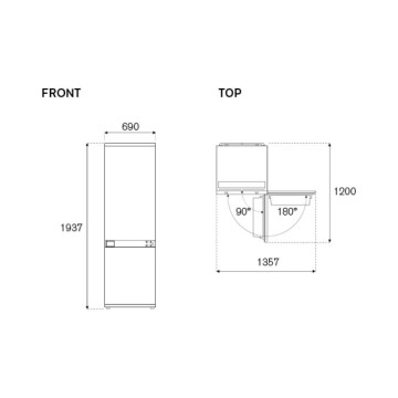 Frigorifero incasso 70 cm 341 lt total NO FROST Bertazzoni REF704BBNPTC