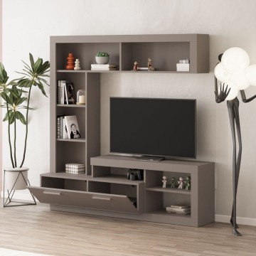 Parete attrezzata tortora Leo 171x42x171