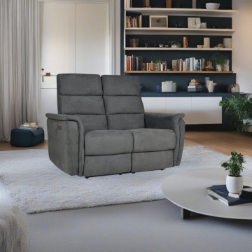 Divano recliner elettrici 2 posti grigio Faber 140x77x105h