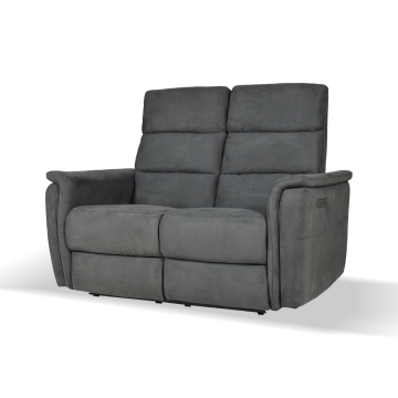 Divano recliner elettrici 2 posti grigio Faber 140x77x105h