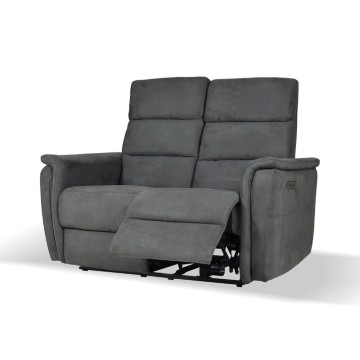 Divano recliner elettrici 2 posti grigio Faber 140x77x105h