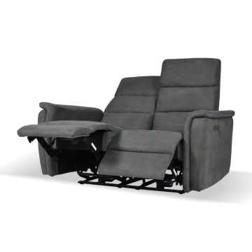Divano recliner elettrici 2 posti grigio Faber 140x77x105h