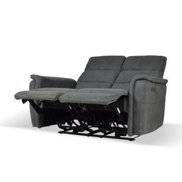 Divano recliner elettrici 2 posti grigio Faber 140x77x105h