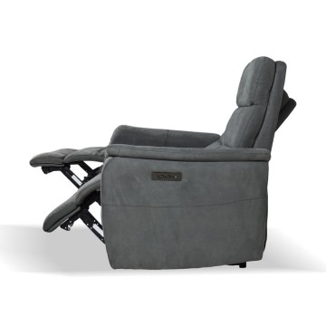 Divano recliner elettrici 2 posti grigio Faber 140x77x105h
