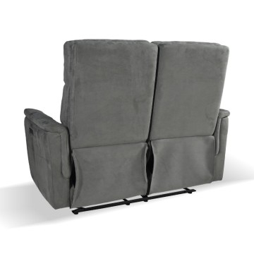 Divano recliner elettrici 2 posti grigio Faber 140x77x105h