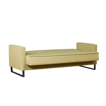 Divano funzione letto e contenitore Legen 3 Posti in vellutino Senape 210x85x87H
