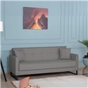 Divano funzione letto e contenitore Legen 3 Posti in vellutino grigio 210x85x87H