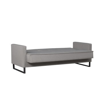 Divano funzione letto e contenitore Legen 3 Posti in vellutino grigio 210x85x87H