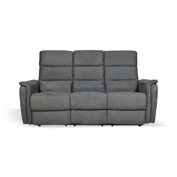Divano recliner elettrici 3 posti grigio Faber 191x77x105H