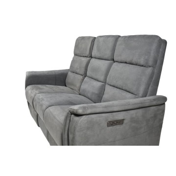 Divano recliner elettrici 3 posti grigio Faber 191x77x105H