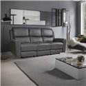 Divano 3 posti recliner elettrici in vera pelle grigio scuro Claus 211x77x103H