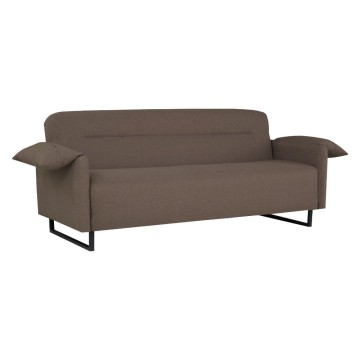 Divano funzione letto Odino 3 posti in tessuto beige 199x85x85H