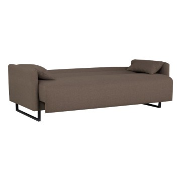 Divano funzione letto Odino 3 posti in tessuto beige 199x85x85H