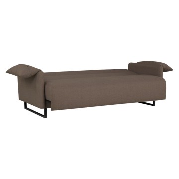 Divano funzione letto Odino 3 posti in tessuto beige 199x85x85H