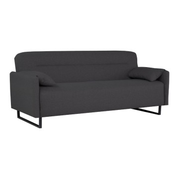 Divano funzione letto Odino 3 posti in tessuto antracite 199x85x85H
