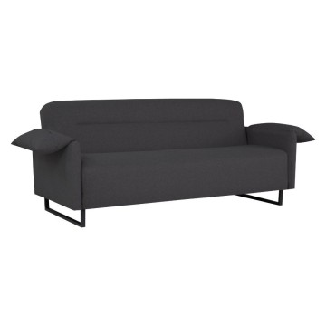 Divano funzione letto Odino 3 posti in tessuto antracite 199x85x85H