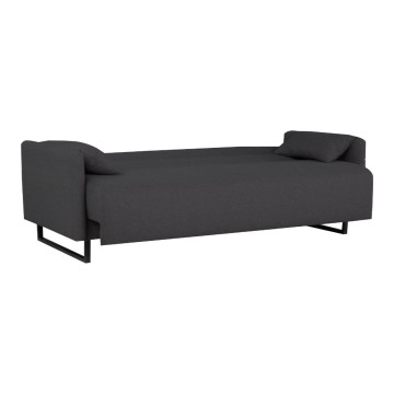 Divano funzione letto Odino 3 posti in tessuto antracite 199x85x85H