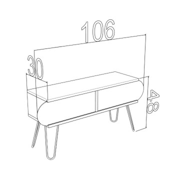 Porta TV Ilia rovere 106x30x48H MT190122