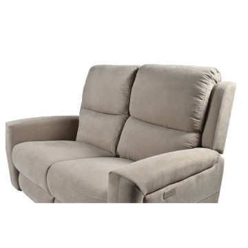 Divano 2 posti recliner elettrici tessuto tortora Claus 156x77x103H