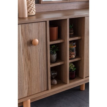 Madia 2 ante e 3 cassetti con vani a giorno rovere miele Dolce 206x45x85H