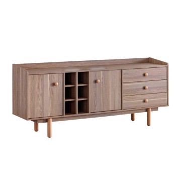 Madia 2 ante e 3 cassetti con vani a giorno rovere miele Dolce 206x45x85H