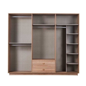 Camera da letto Natura colore rovere miele effetto vimini e armadio a specchio