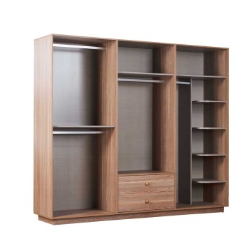 Camera da letto Natura colore rovere miele effetto vimini e armadio a specchio