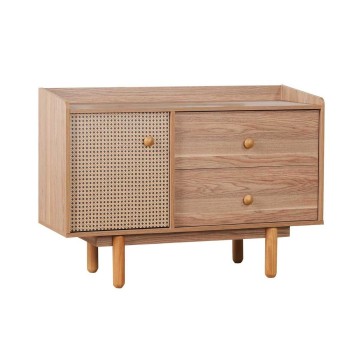 Camera da letto Natura colore rovere miele effetto vimini e armadio a specchio