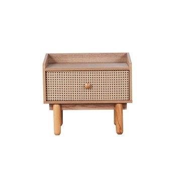 Camera da letto Natura colore rovere miele effetto vimini e armadio a specchio