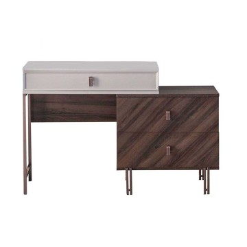 Camera da letto Merlin noce mozambik spatolato armadio 6 ante e letto contenitore