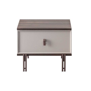 Camera da letto Merlin noce mozambik spatolato armadio 6 ante e letto contenitore