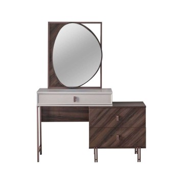 Camera da letto Merlin noce mozambik spatolato armadio 6 ante e letto contenitore