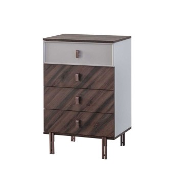 Camera da letto Merlin noce mozambik spatolato armadio 6 ante e letto contenitore