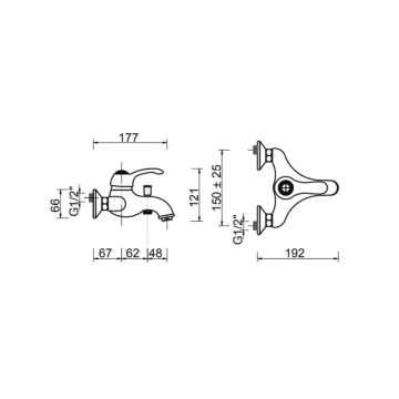 Miscelatore cromato Bologna vasca