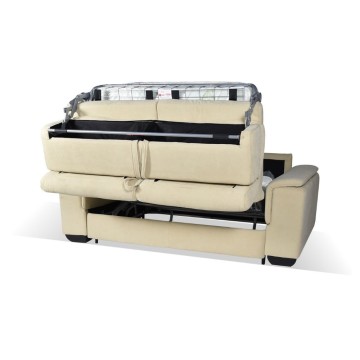 Divano Letto 2 posti in tessuto crema Mercurio 194x83x97H