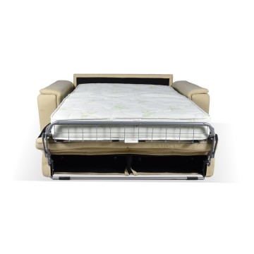 Divano Letto 2 posti in tessuto crema Mercurio 194x83x97H