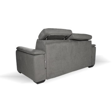 Divano Letto 2 posti in tessuto grigio Mercurio 194x83x97H
