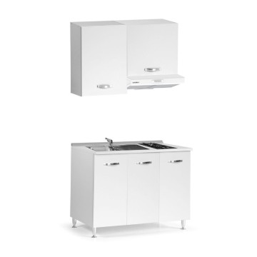 Cucina monoblocco bianco frassinato Zagabria 120