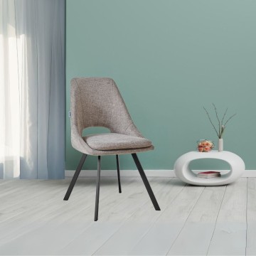 Sedia con cuscino imbottito tessuto tortora Blauss