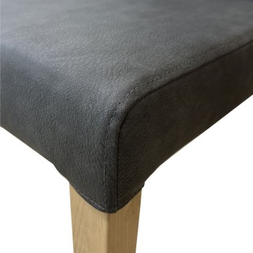 Sedia in similpelle scamosciata colore grigio e gambe rovere Annie