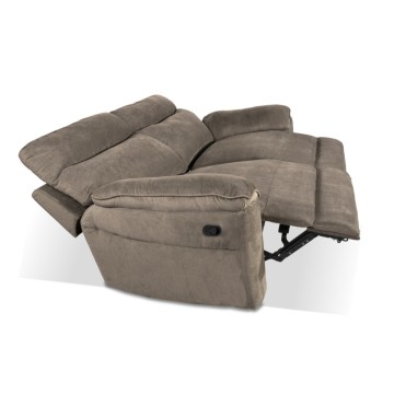 Divano 3 posti recliner elettrico tessuto barrel21 tortora Boston 200x100x102H