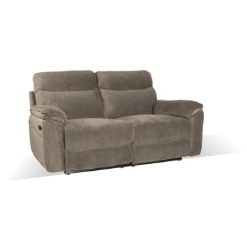 Divano 3 posti recliner elettrico tessuto barrel21 tortora Boston 200x100x102H
