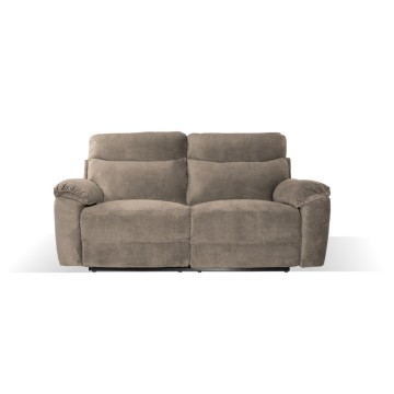 Divano 3 posti recliner elettrico tessuto barrel21 tortora Boston 200x100x102H