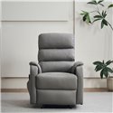 Poltrona relax manuale con 8 punti di massaggio Futura nabuk grigio chiaro