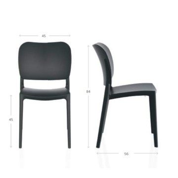 Sedia in polipropilene colore bronzo design elegante Orbita