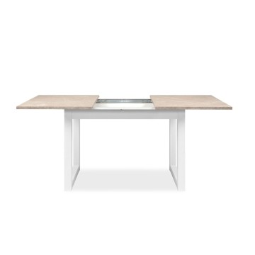 Tavolo rettangolare allungabile Houston80B sabbia e bianco 120x80x75H