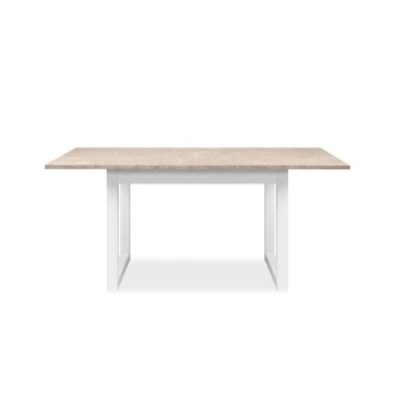 Tavolo rettangolare allungabile Houston80B sabbia e bianco 120x80x75H