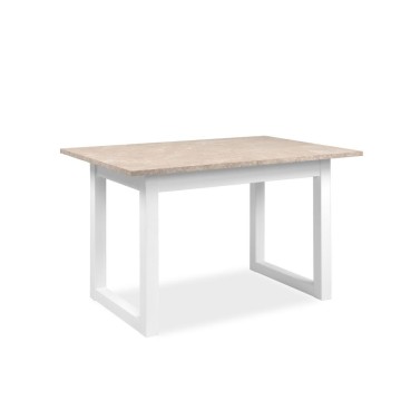 Tavolo rettangolare allungabile Houston80B sabbia e bianco 120x80x75H