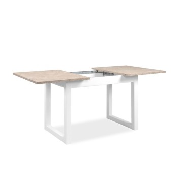 Tavolo rettangolare allungabile Houston80B sabbia e bianco 120x80x75H