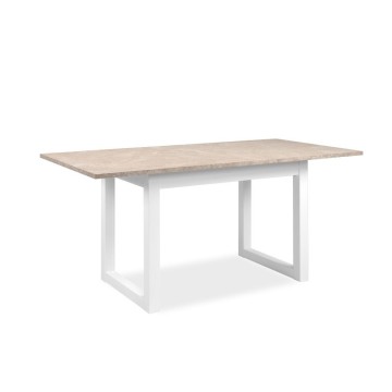 Tavolo rettangolare allungabile Houston80B sabbia e bianco 120x80x75H